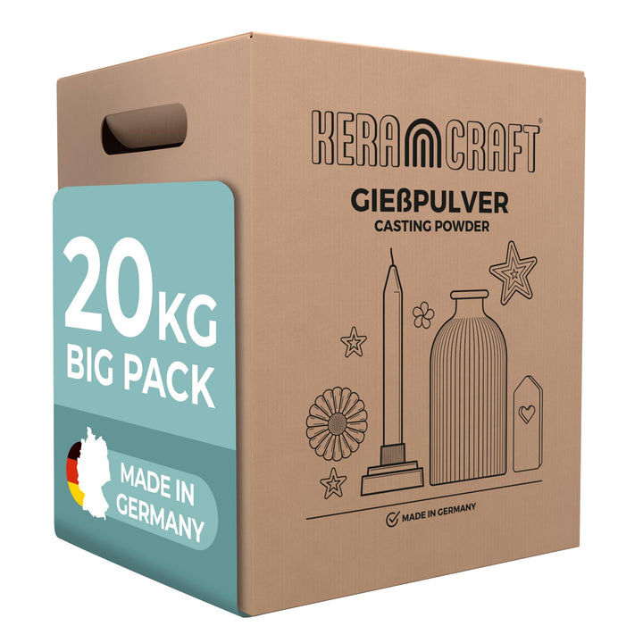 Keracraft Giesspulver weiss 20kg - Reliefgiesspulver weiss für kreative Projekte 20KG (1er Pack), 20