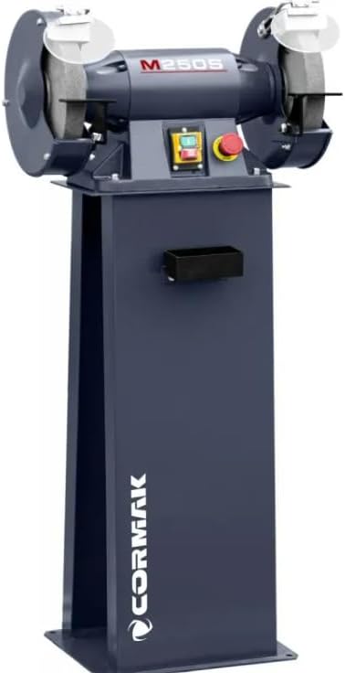CORMAK M250S Industrieller Doppelscheibenschleifbock mit Untergestell