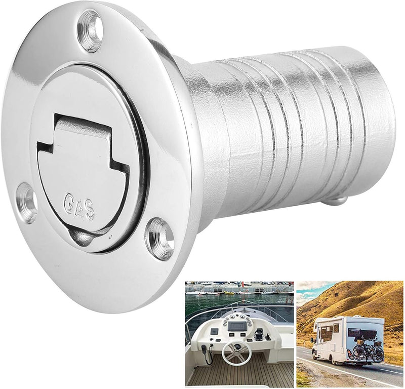 aqxreight Yacht Fuel Port, Marine Fuel Deck Fill Filler mit Keyless Lid 316 Edelstahl Hardware für B