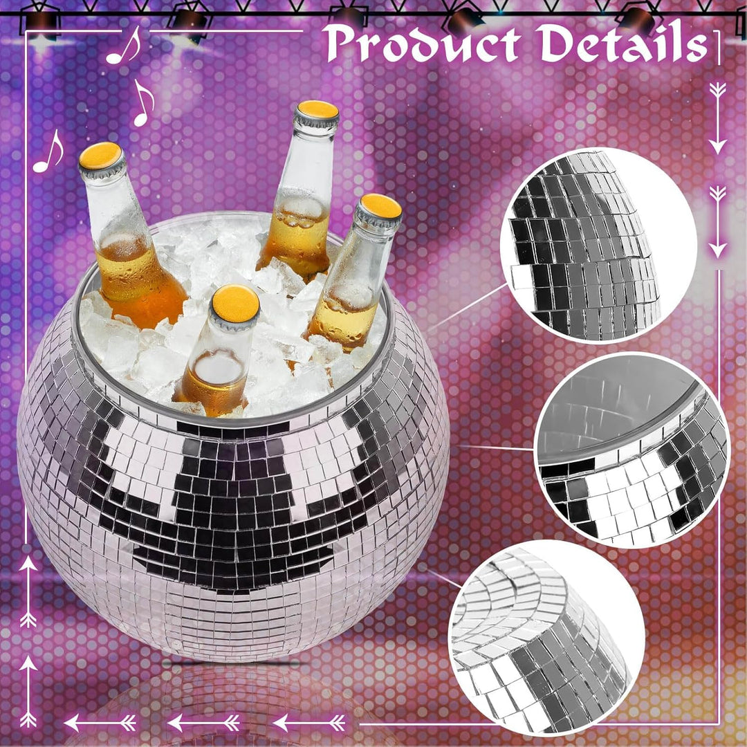 Eiskübel, Disco Kugel Sektkübel Grosse Kapazität Eisbehälter Party Weinkühler Eiseimer für Bier, Coc