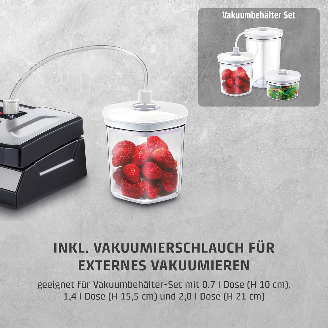 Caso HC170 Vakuumiergerät, inkl. 10 Folienbeutel mit 20x30cm, Schweisszeit einstellbar, starke Pumpe