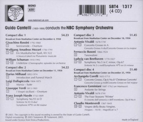 Die NBC Radiokonzerte Dezember, Audio-CD