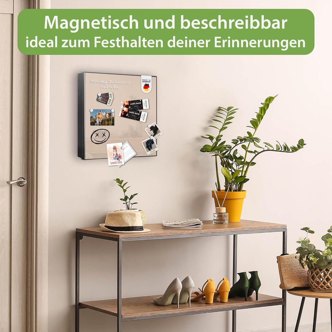 banjado Grosser Schlüsselkasten Metall - Schlüsselbox 30x30cm mit 32 Haken - Schlüsselkasten modern