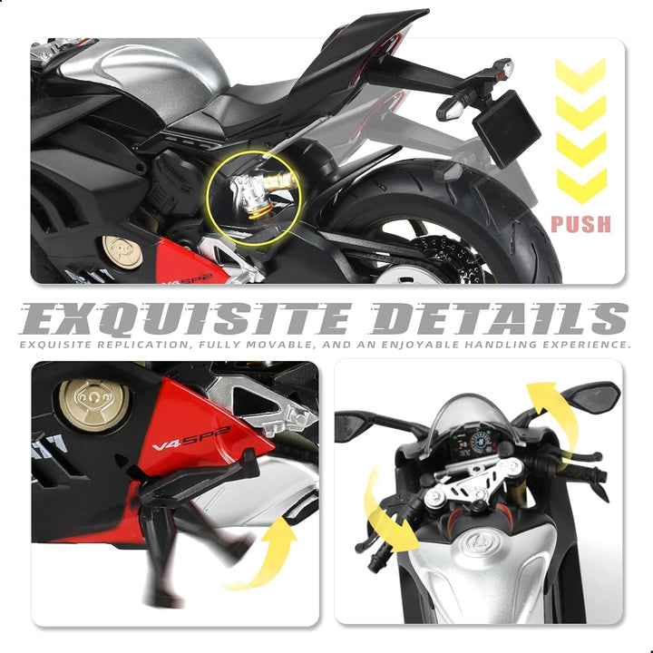 1:9 Motorrad Modell kompatibel für Ducati Panigale V4 SP2 Motor Bike Spielzeug 1:9 Motorrad Spielzeu