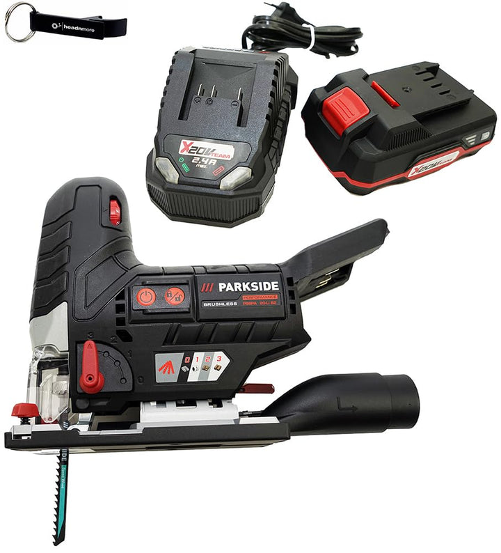 HEADNMORE® Bundle - PARKSIDE PERFORMANCE® 20V Akku Stichsäge PSSPA 20 + HEADNMORE® Schlüsselanhänger