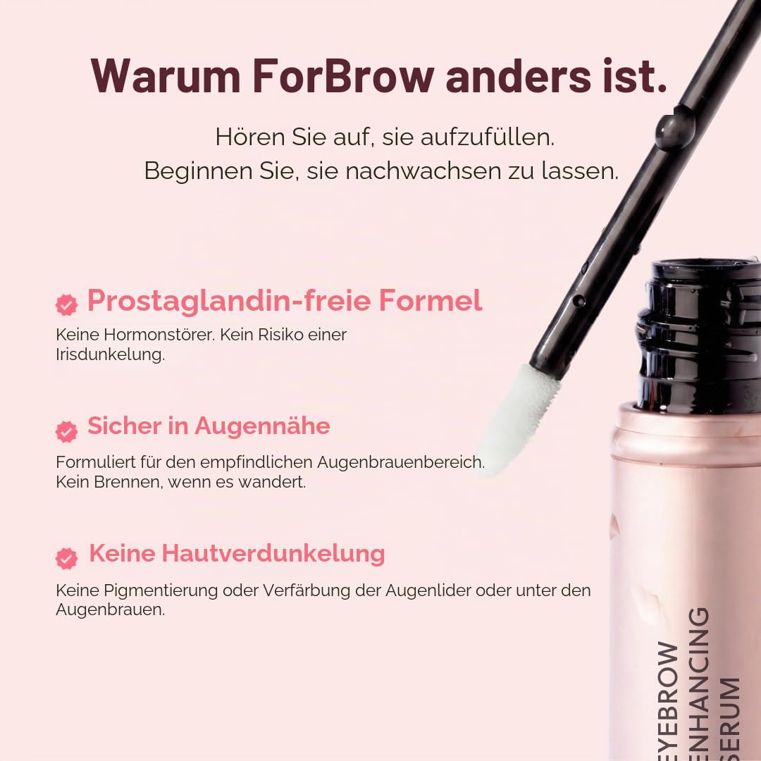 ForChics ForBrow Augenbrauenwachstumsserum für dickere Augenbrauen, natürlicher und organischer Cond