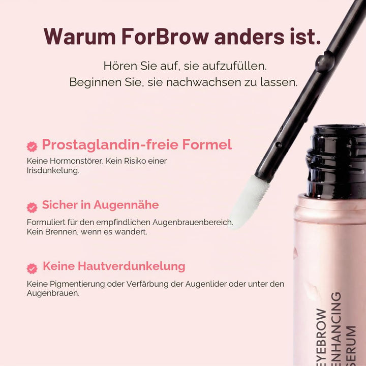 ForChics ForBrow Augenbrauenwachstumsserum für dickere Augenbrauen, natürlicher und organischer Cond