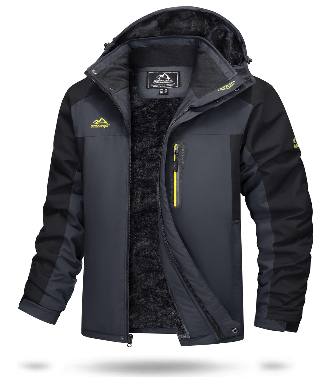 TACVASEN Herren Warme Skijacke Gefütterte Winterjacke Wasserabweisende Funktionsjacke mit Abnehmbare