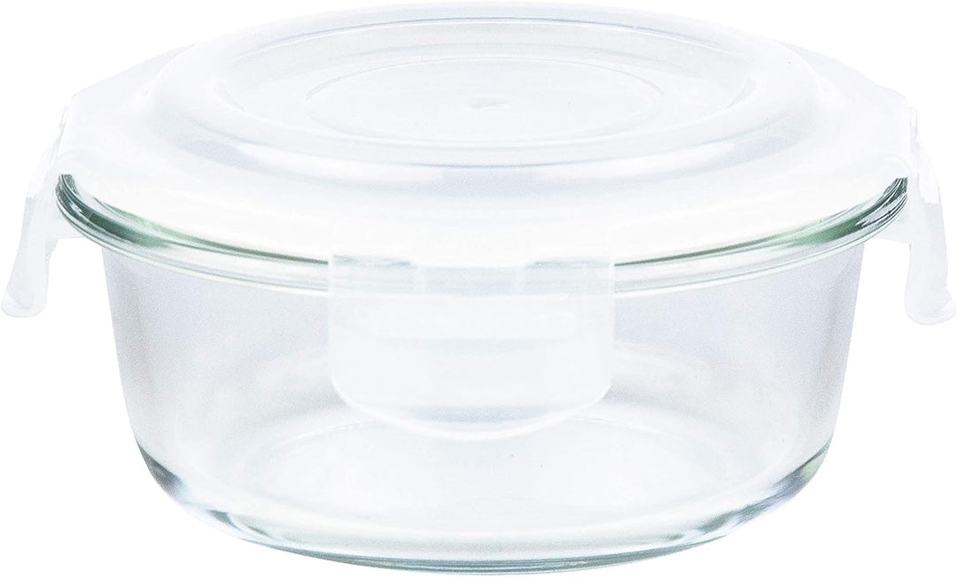 Grizzly Glas Frischhaltedosen, Set 6x 400 ml, luftdicht, rund, Click-Verschluss, vielseitige Vorrats