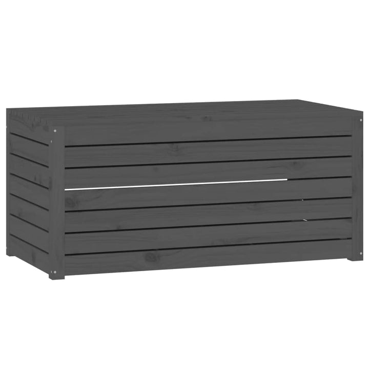vidaXL Gartenbox Grau 101x50,5x46,5 cm Massivholz Kiefer 101 x 50.5 x 46.5 cm Grau, 101 x 50.5 x 46.