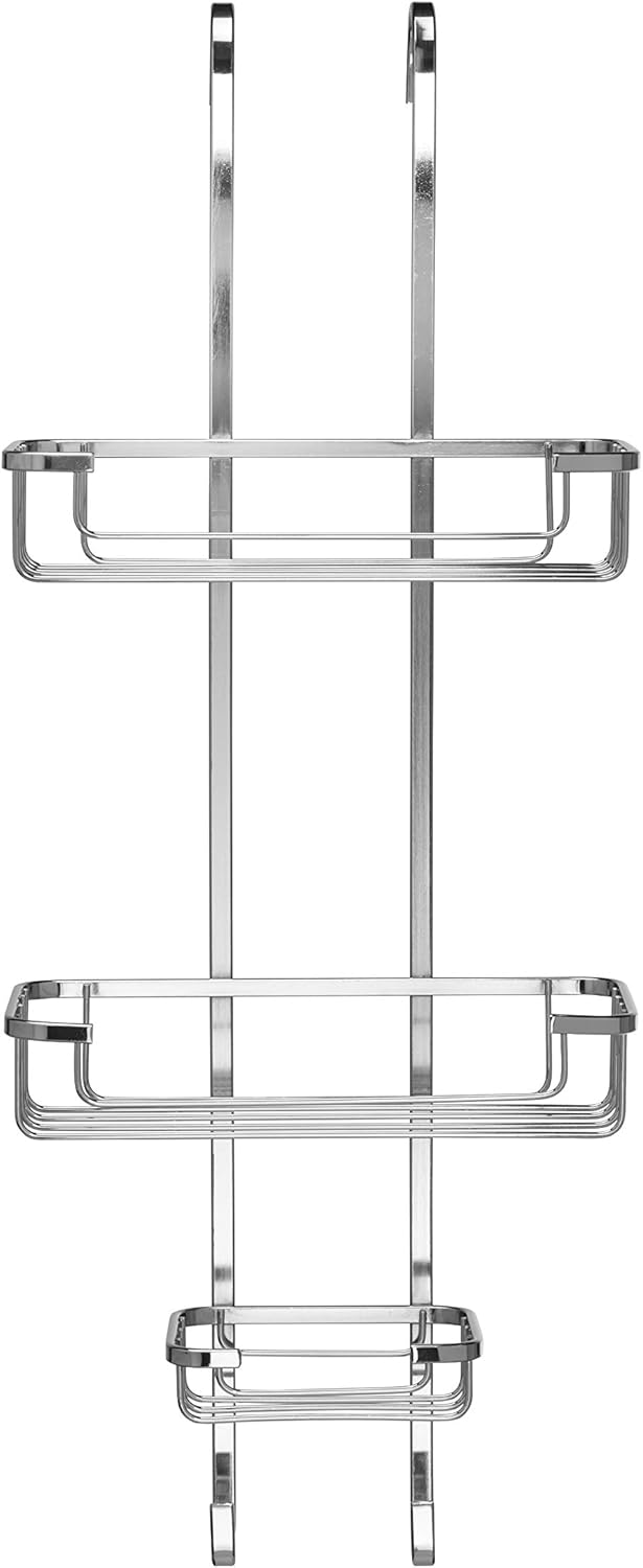 Croydex Rost verchromt kostenlos Baustahl Haken über 3-Tier-Korb, Silber Drei Etagen, Haken über dem