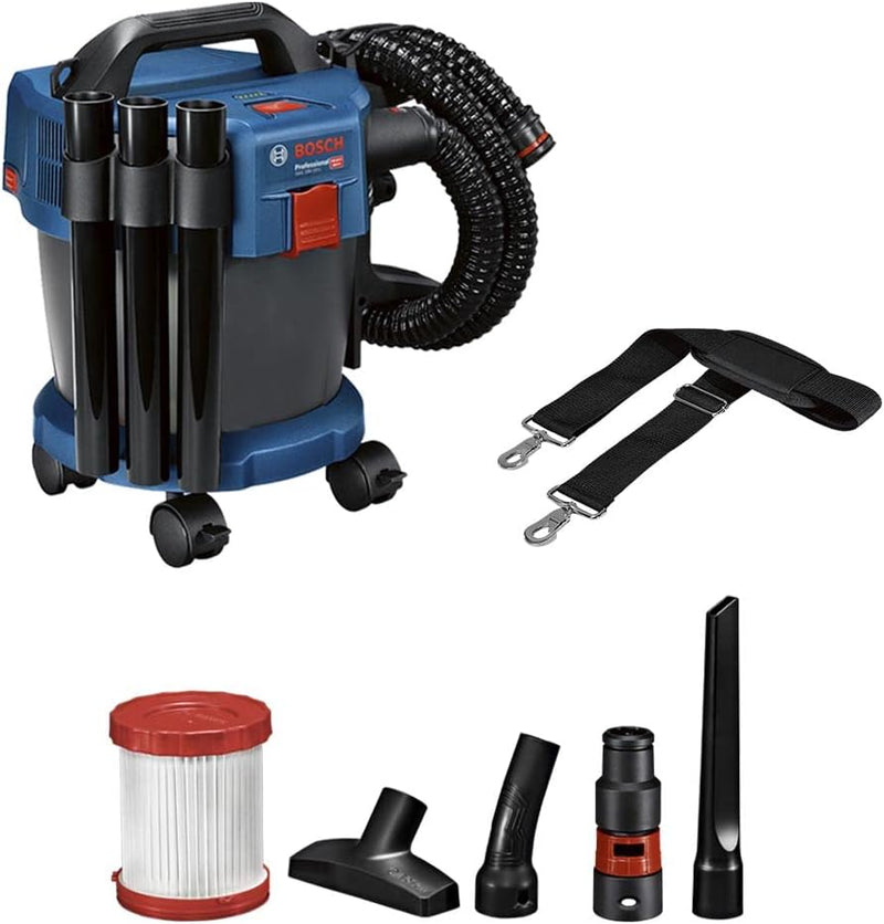 Bosch Professional 18V System Industriestaubsauger Gas 18V-10 L (ohne Akku, 1,6 m Schlauch, 3 Verlän