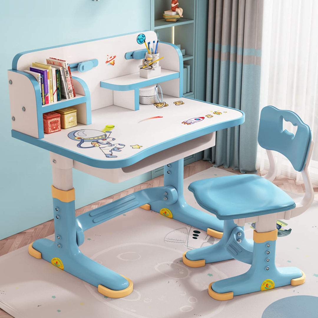 Kinderschreibtisch Höhenverstellbar, Tisch und Stuhl Set mit Schublade Kinderzimmer Möbel Mädchen Ju