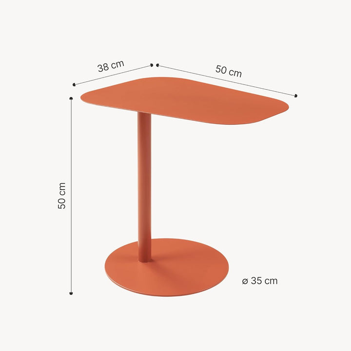[en.casa] Beistelltisch Nastätten Gartentisch Couchtisch mit Metallgestell Sofatisch modernes Design