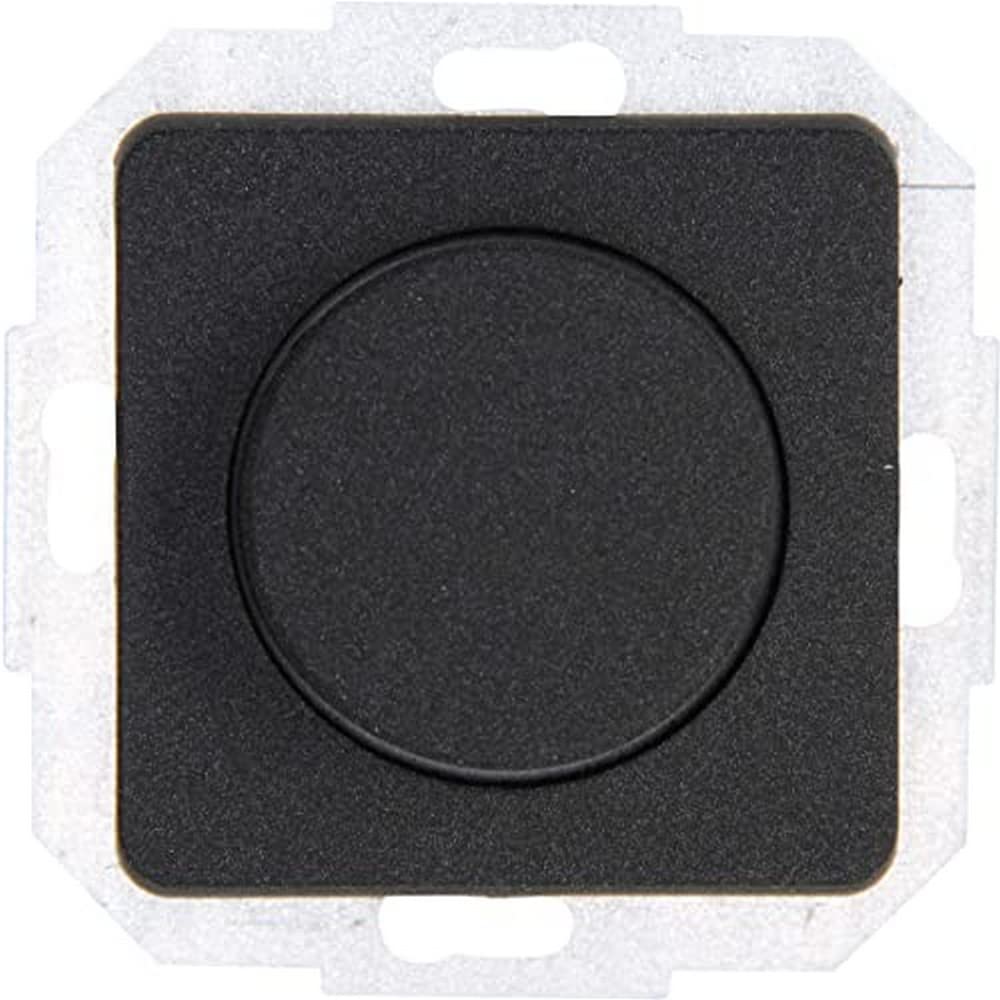 Kopp Milano anthrazit, Universal-Dimmer mit Druck-Wechsel-Schalter für LED, Phasenan- und Phasenabsc