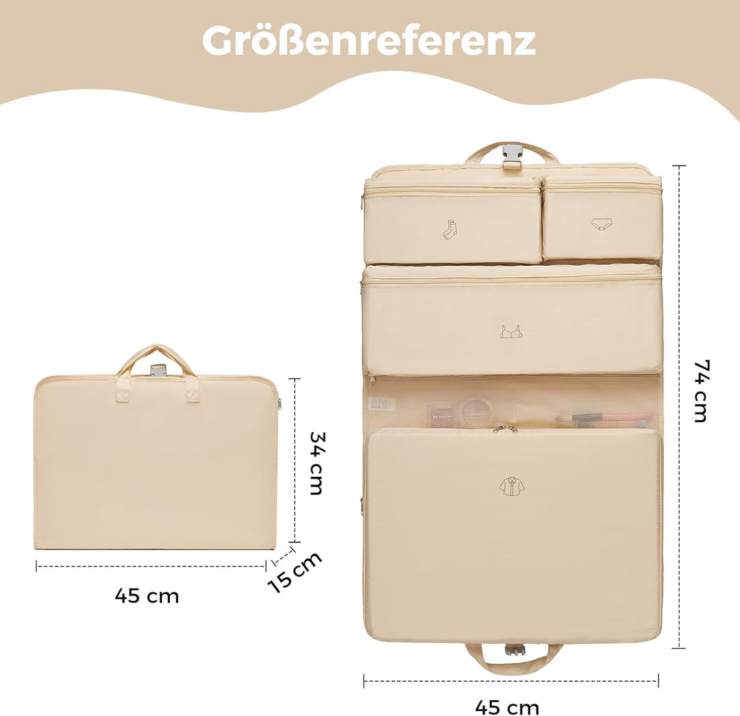 Kono Hängende Koffer Organizer Faltschrank Packwürfel Reisen mit Etikett Leichte Reisegepäck Organiz
