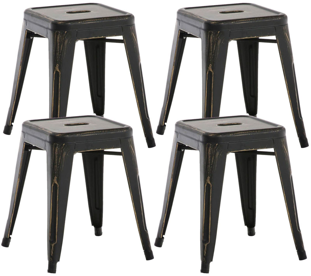 CLP 4er Set Sitzhocker Armin Aus Metall I Stapelbarer Hocker I Sitzhöhe Von 46 cm I Pflegeleichter A