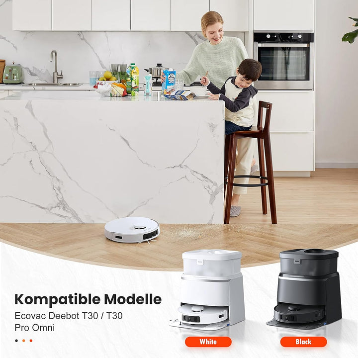 20 Stück Zubehör für Ecovac Deebot T30 / T30 Pro Omni Saugroboter, 1 Hauptbürste 6 Staubbeutel 4 Wis