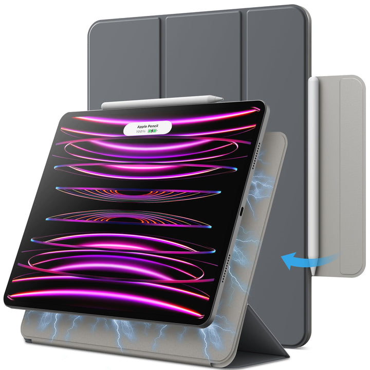 JETech Magnetische Hülle für iPad Pro 12,9 Zoll 2022/2021/2020/2018 (6./5./4./3. Generation), Pencil