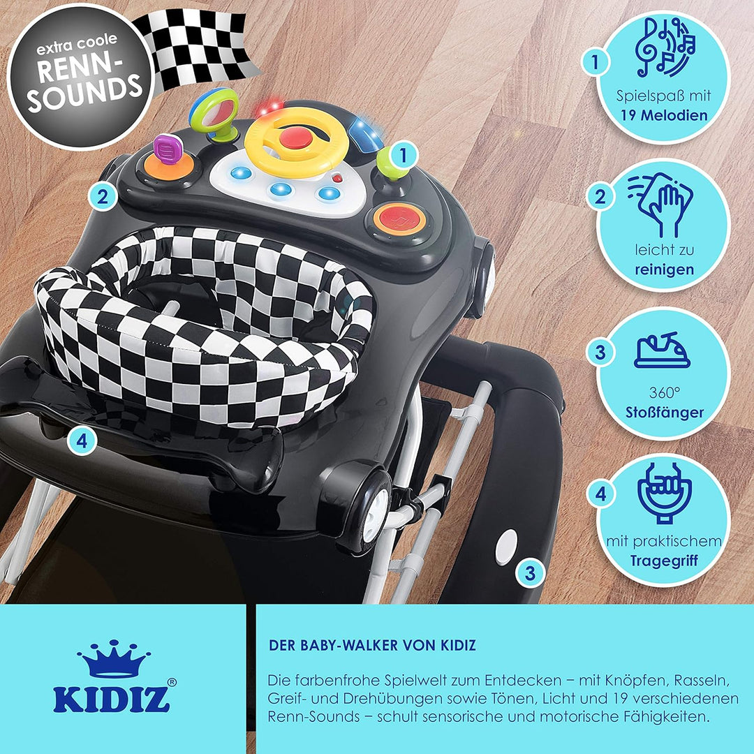 KIDIZ® 4in1 Lauflernhilfe Babywalker Spiel- und Lauflernwagen Gehfrei - Schaukelfunktion Babywippe m