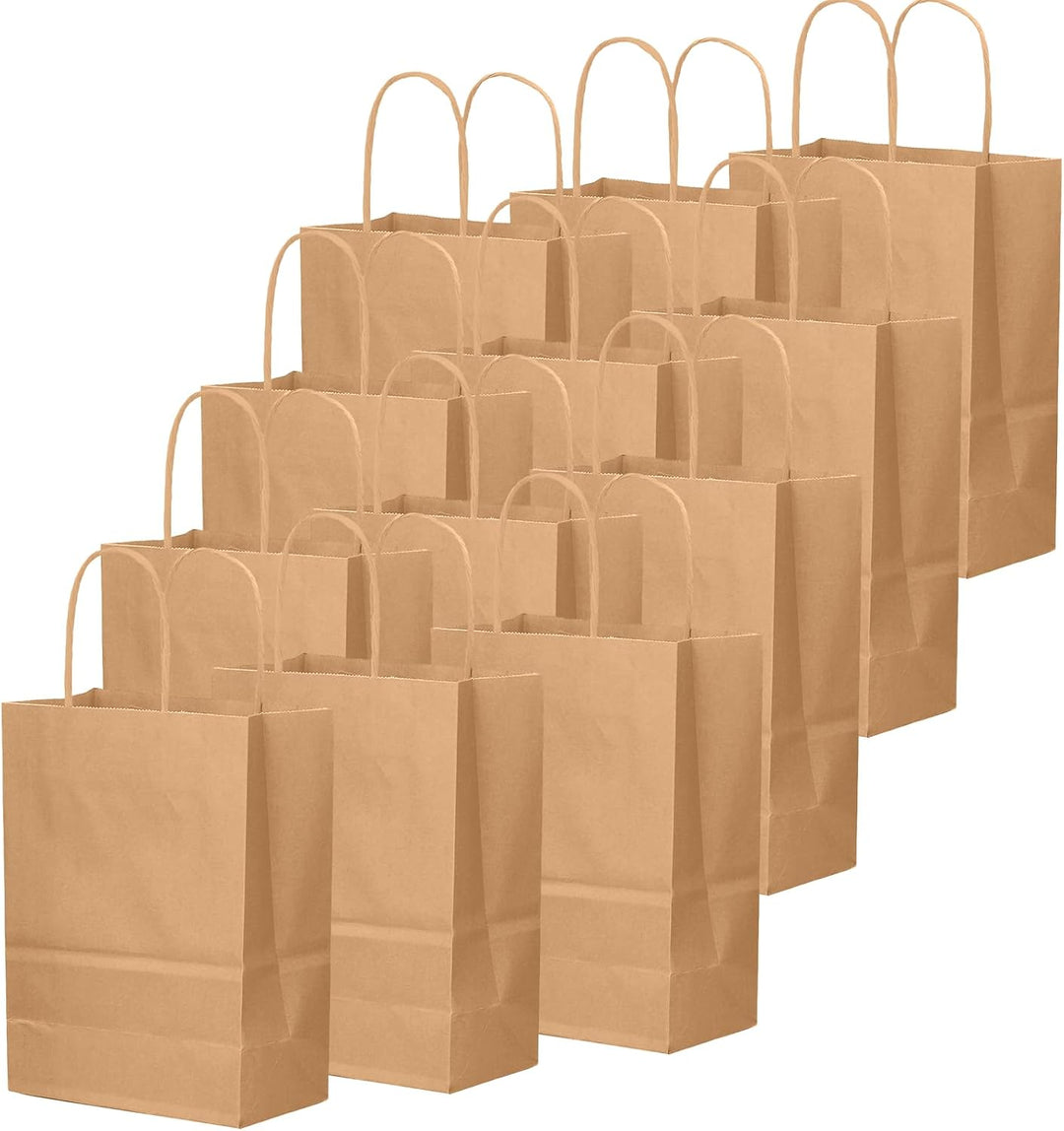 Gcardist 100-Packs braun Geschenk Taschen mit Griffen Bulk 11"x8.3"x4.3" Medium Grösse Kraft Papier