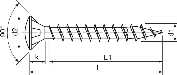 SPAX Universalschraube, 3,5 x 16 mm, 1000 Stück, Kreuzschlitz Z2, Linsensenkkopf, Vollgewinde, 4CUT,