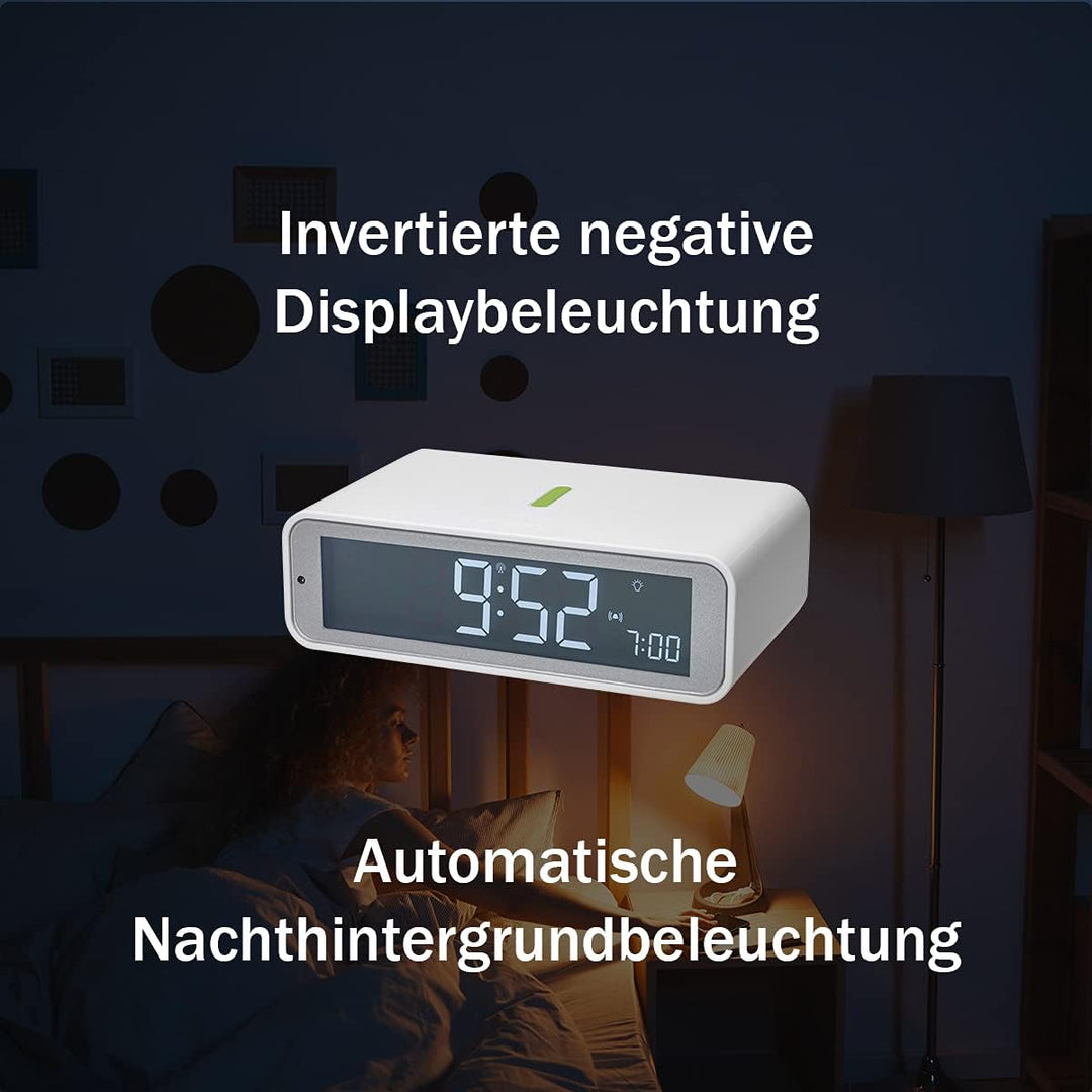TFA Dostmann Funk-Wecker Twist, 60.2560.02, einstellbare Snooze-Dauer, umdrehbares Display, modern,