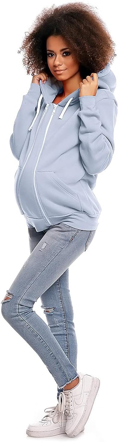 Selente Mummy Love Damen Kapuzenpullover/Langarmshirt zum Stillen und als Umstandsmode (Made in EU)