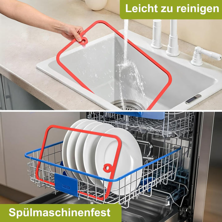 Freshmagic Schneidebrett Glas Spülmaschinenfest, Hochwertiges Glasschneidebrett mit Anti-Geruch für