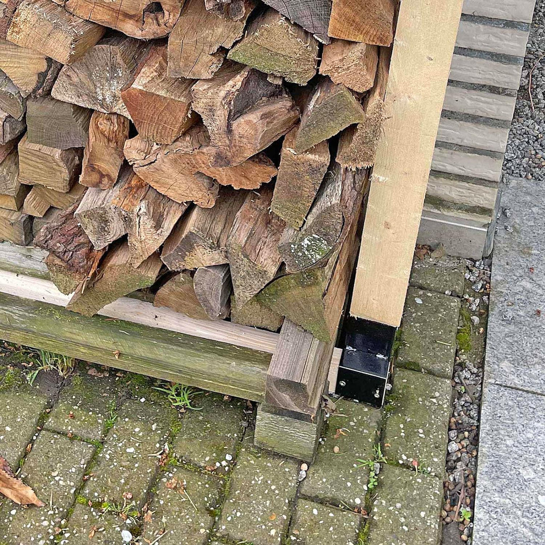 Wiltec Holzstapelhilfe für Kaminholz im 2er Set, Brennholz Stapelhilfe Gestell für Holz