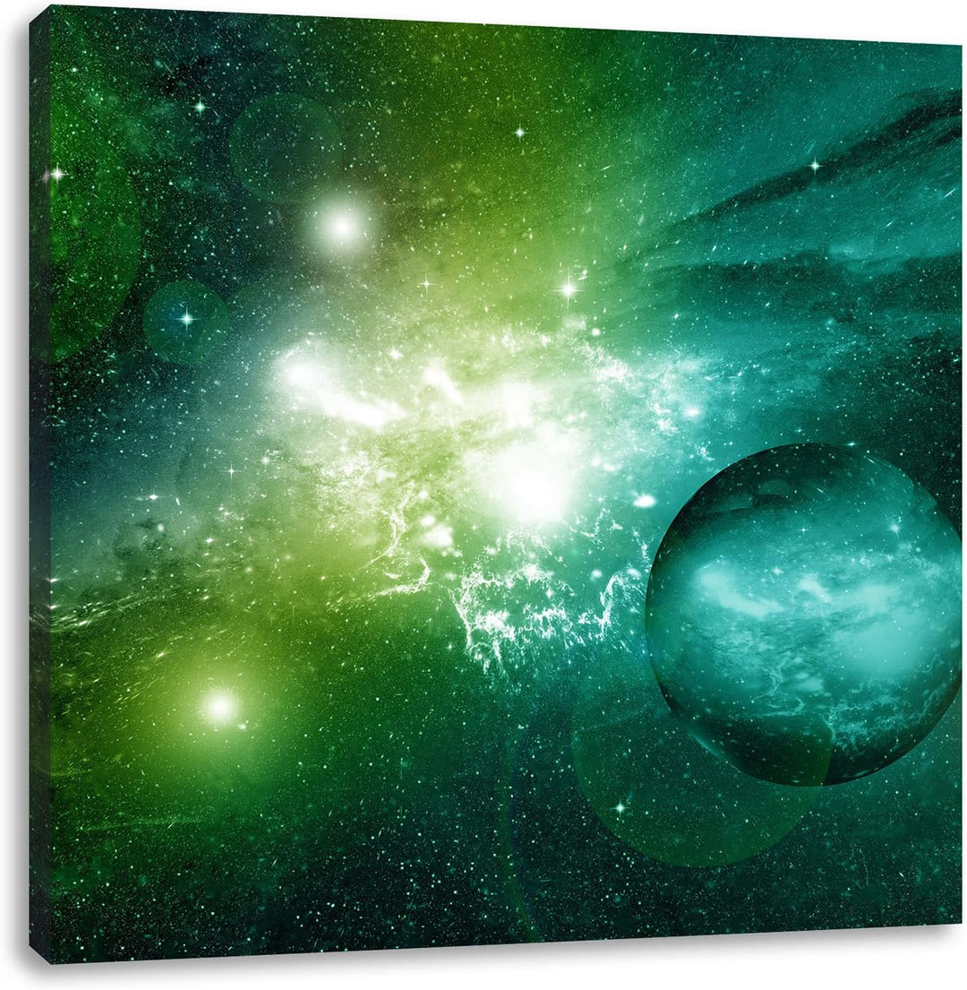 Pixxprint Sternenstaub und Gasnebel in Einer fernen Galaxie, Format: 70x70 auf Leinwand, 70x70