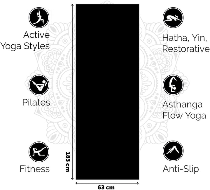 Love Generation - Dicke Yoga Matte Schwarz, Schwarz