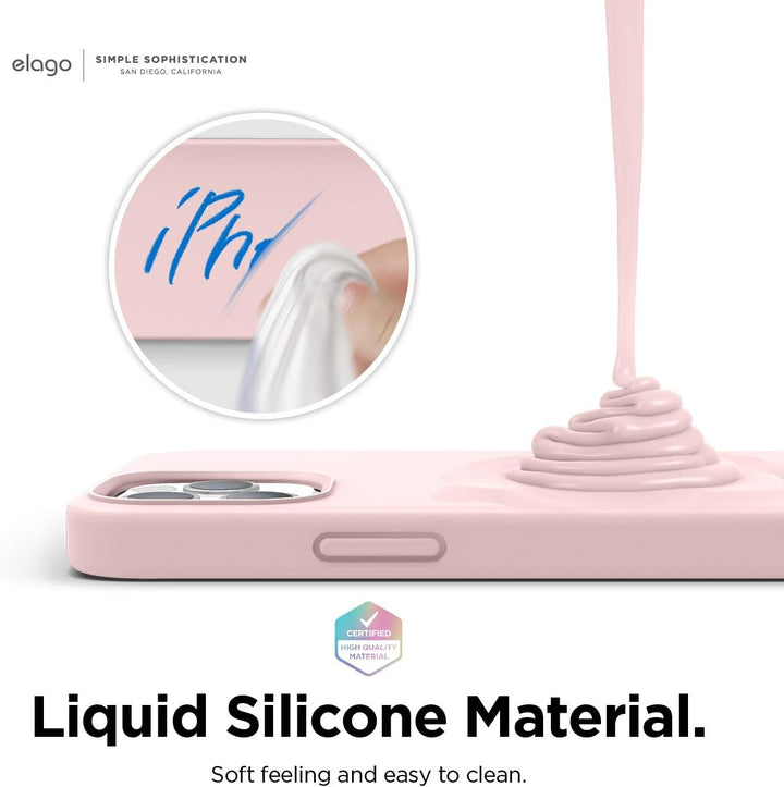 elago Magnetische Silikonhülle, kompatibel mit iPhone 12 und iPhone 12 Pro (6,1 Zoll), eingebaute Ma