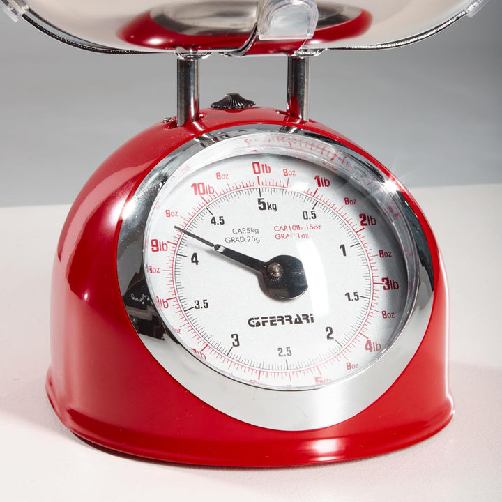 G3 Ferrari G2000302 Mechanische Küchenwaage, 5 kg, Rot