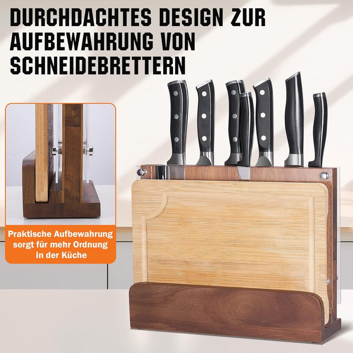 ENOKING Spitzenklasse Plus Messerblock Magnetisch Ohne Messer, Doppelseitiger Magnetischer Messerblo