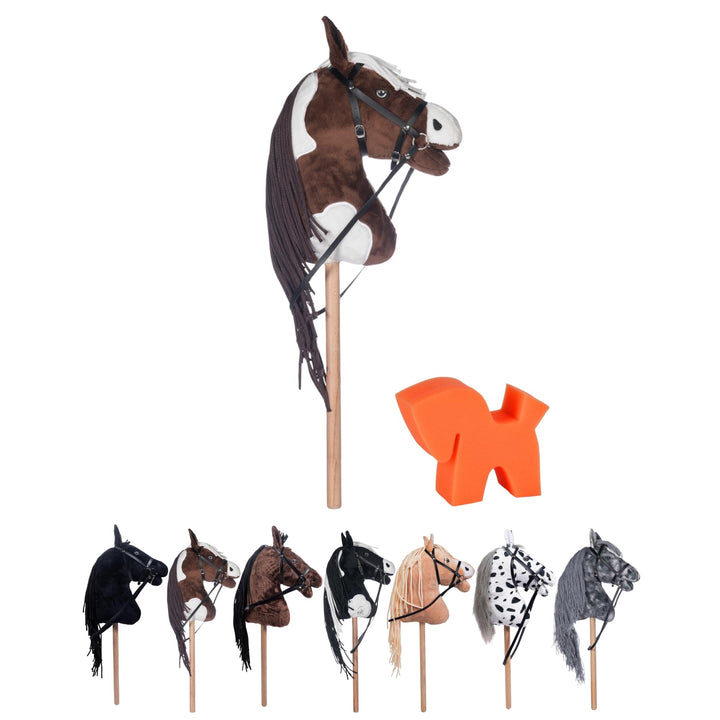 RL24 HKM - Hobby Horse inkl MagicBrush | Steckenpferd mit Trense | Spielpferd aus Plüsch mit Holzsto