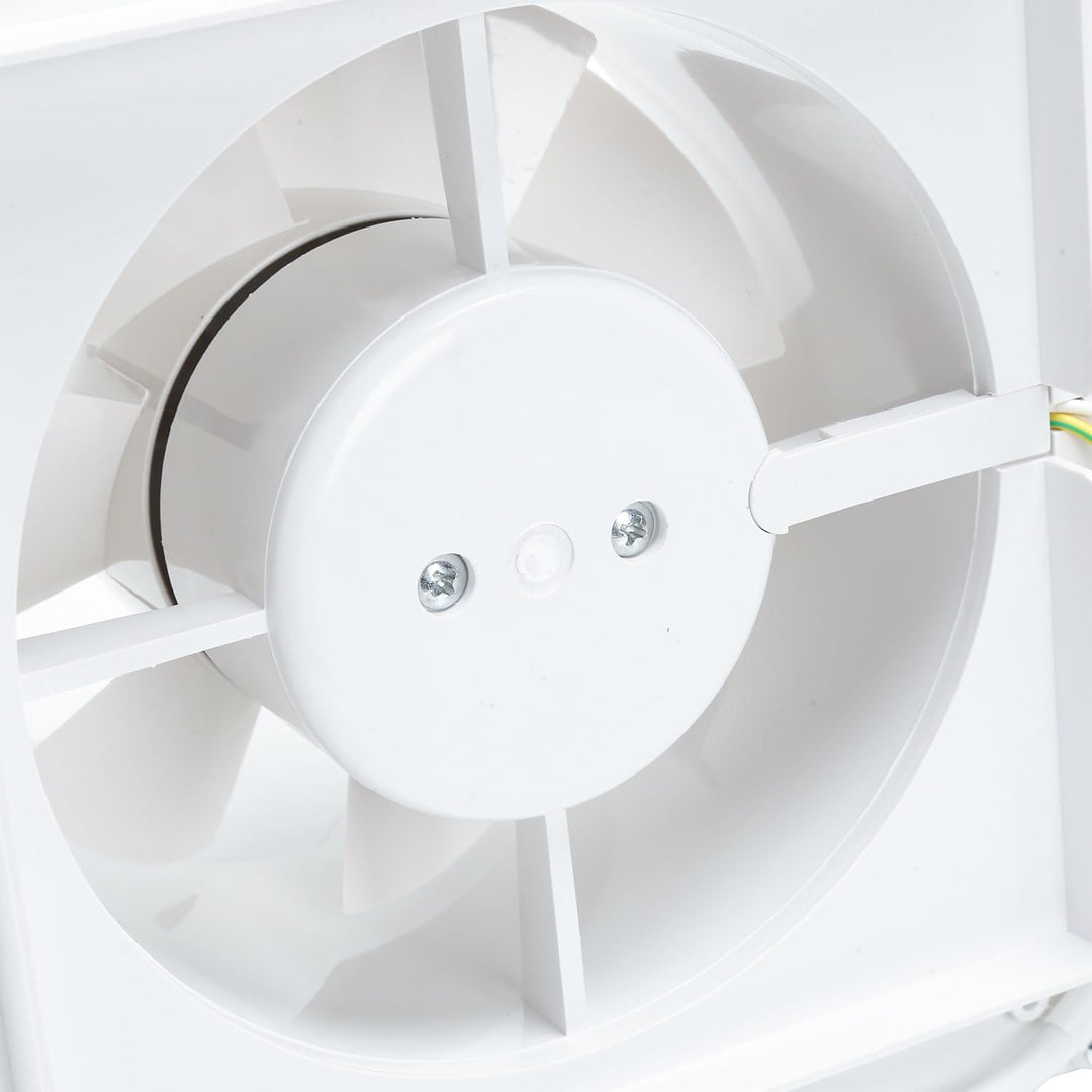 Badlüfter 100 mm – Leiser Abluftventilator für Bad, WC und Küche, mit Kupfermotor, 130 m³/h, gegen F