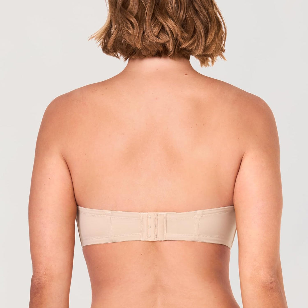 DELIMIRA Damen Trägerloser BH mit bügel Grosse Grössen Seamless Dirndl BH mit Geformte Cups 70C Beig