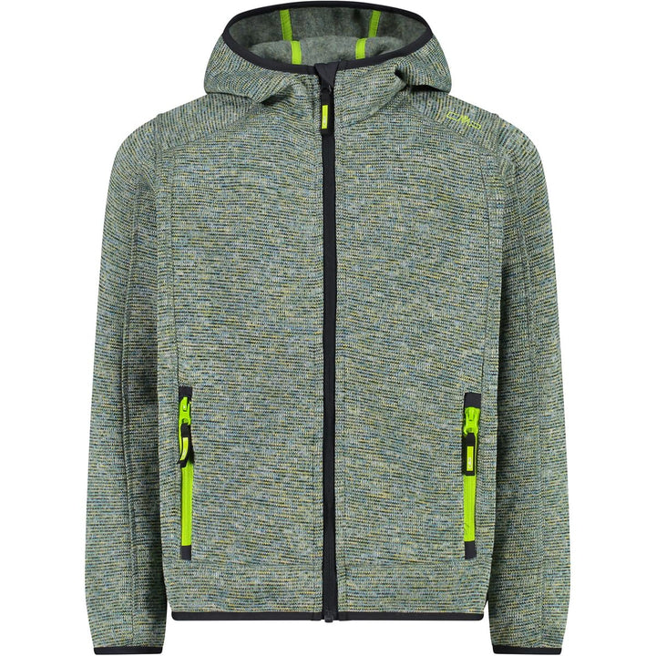 CMP Jungen Kinder-knit-tech-jacke mit Fester Kapuze KID JACKET FIX HOOD 104 Deep Lake-Anthrazit, 104