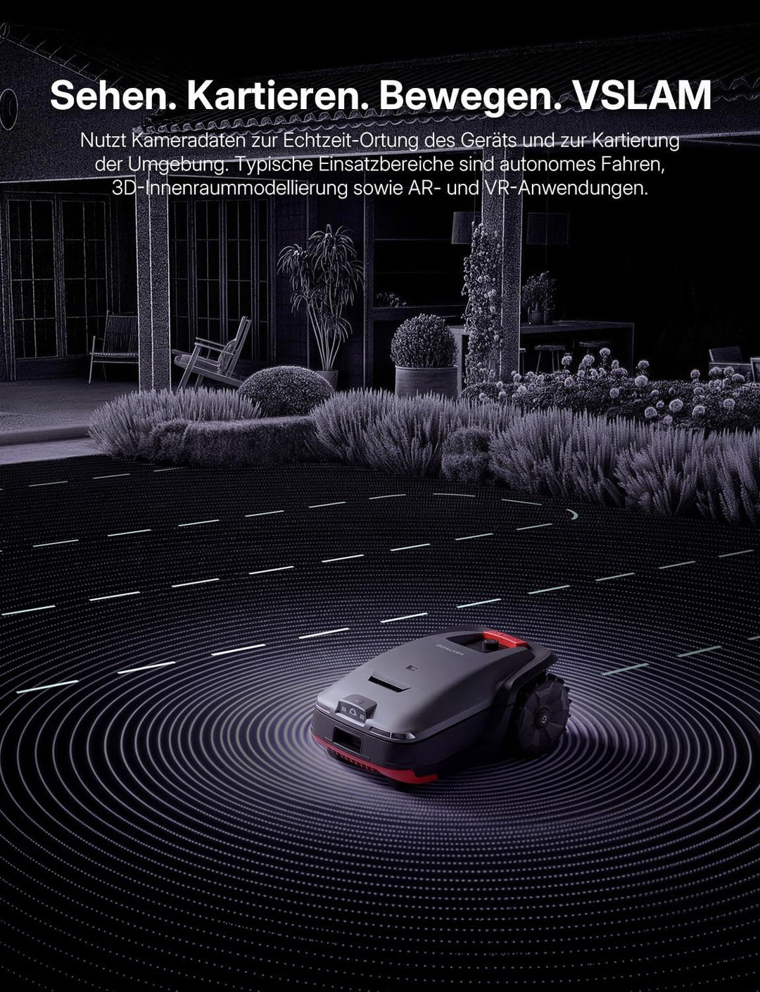 UNICUT H1 Mähroboter – RTK+VSLAM mit KI, Dual Solid State LiDAR Hindernisvermeidung, Kein Signalabbr