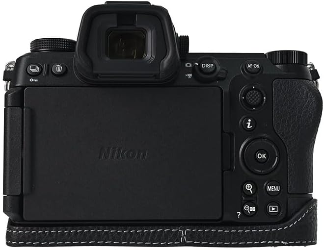 MUZIRI KINOKOO Echtes Leder Schutz Kameratasche für Nikon Z6 III Kamera, Retro-Stil halbe Schutzhüll