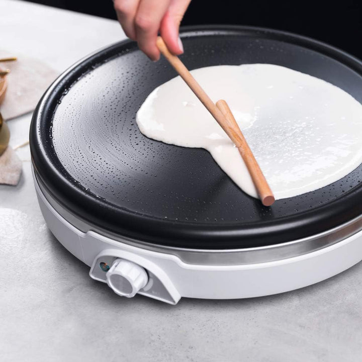 Cecotec Crepera Fun Crepestone XL INOX. 1350 W, Acero inoxidable, Placa con Revestimiento Antiadhere