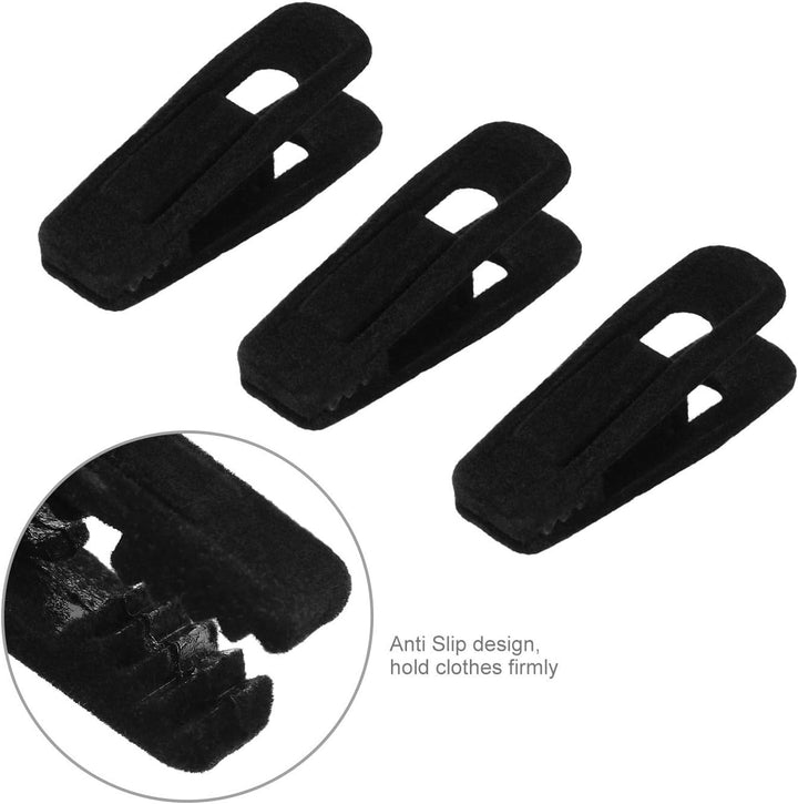 Tinfol Velvet Kleiderbügel Clips 24 Stück, Hosen Kleiderbügel Samt Clips, starker Finger beflockt Cl