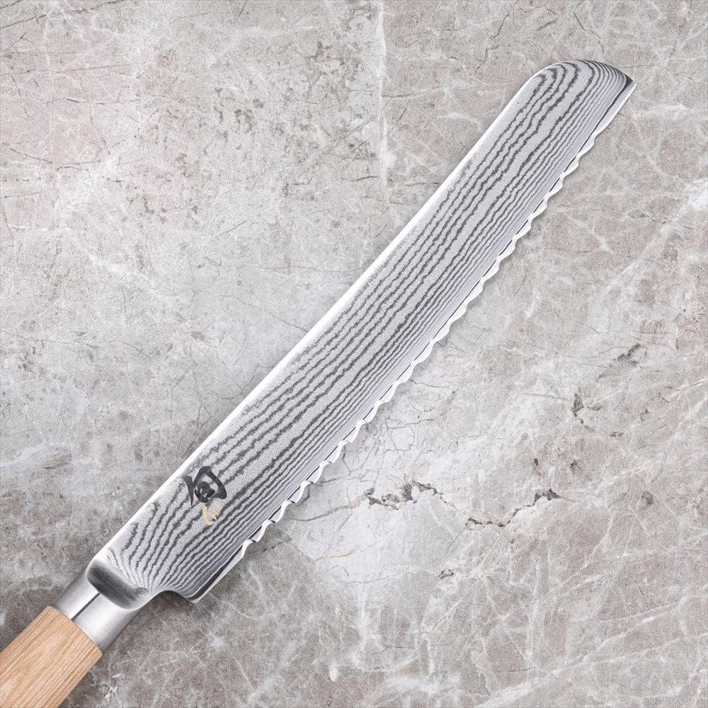 KAI DM-0705W SHUN WHITE Brotmesser 9 (23,0 cm, Silber,holzfarbe