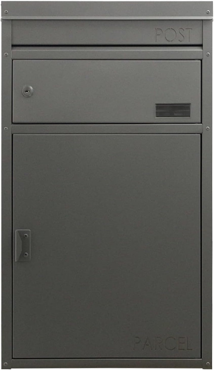 Paket-Briefkasten Safepost 45 silbergrau Design-Paketkasten moderne Paketbox RAL 9006