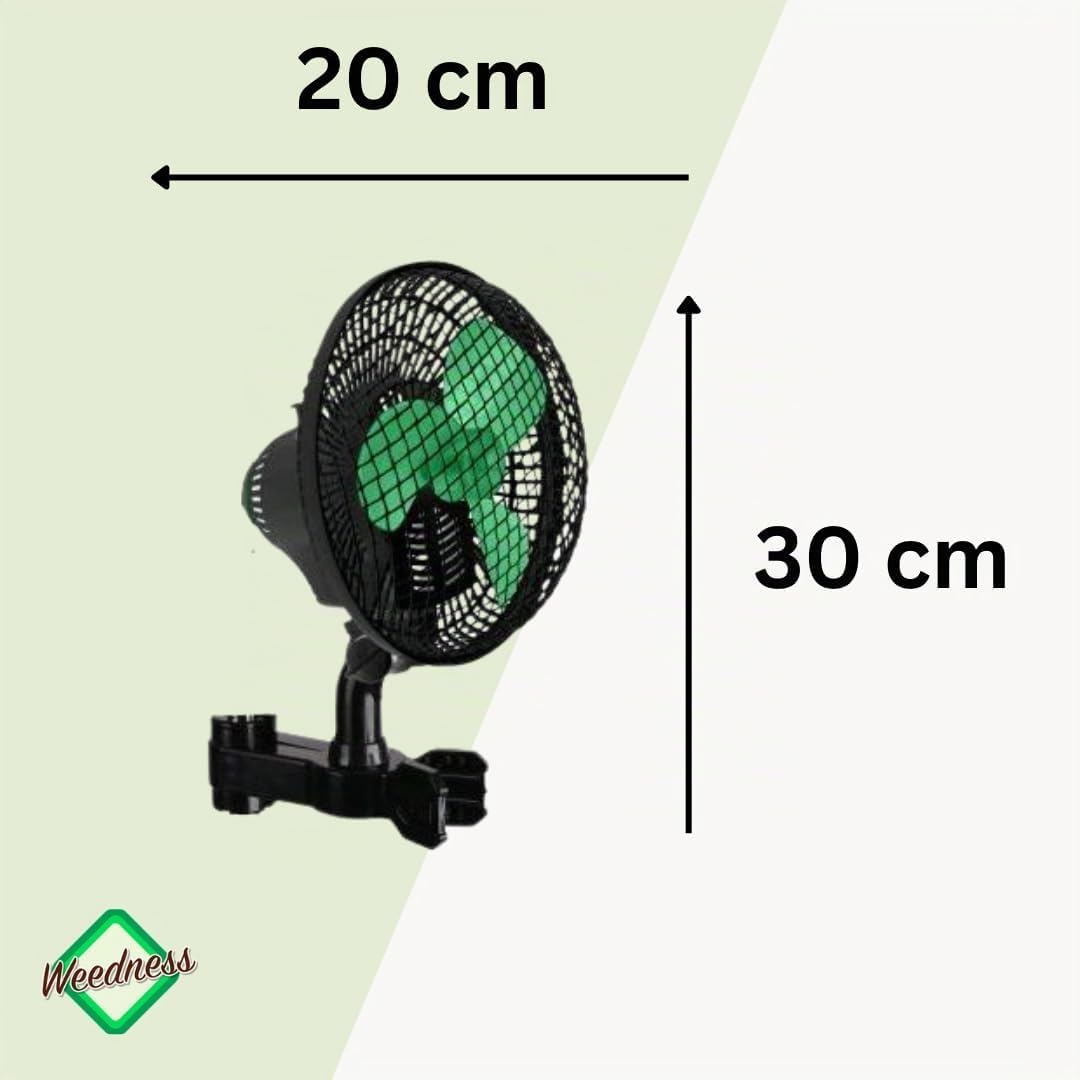 Weedness Airontek Clip-Ventilator Oszillierend mit Stangen-Halterung 20 Watt 2-Stufig - Grow Indoor