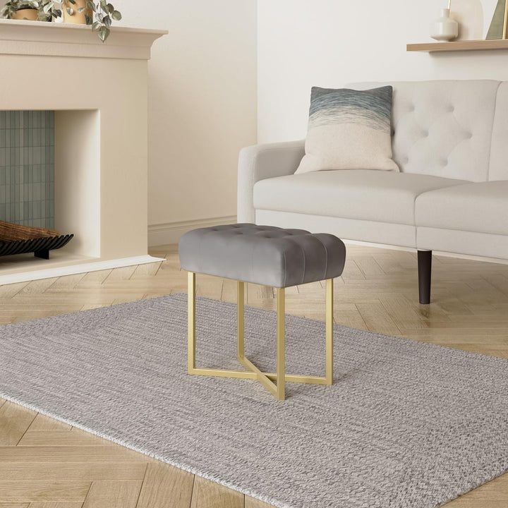 Menzzo Hocker & Sitzbänke, Metall, Silber, L50 x P30 x H50 cm, Silber