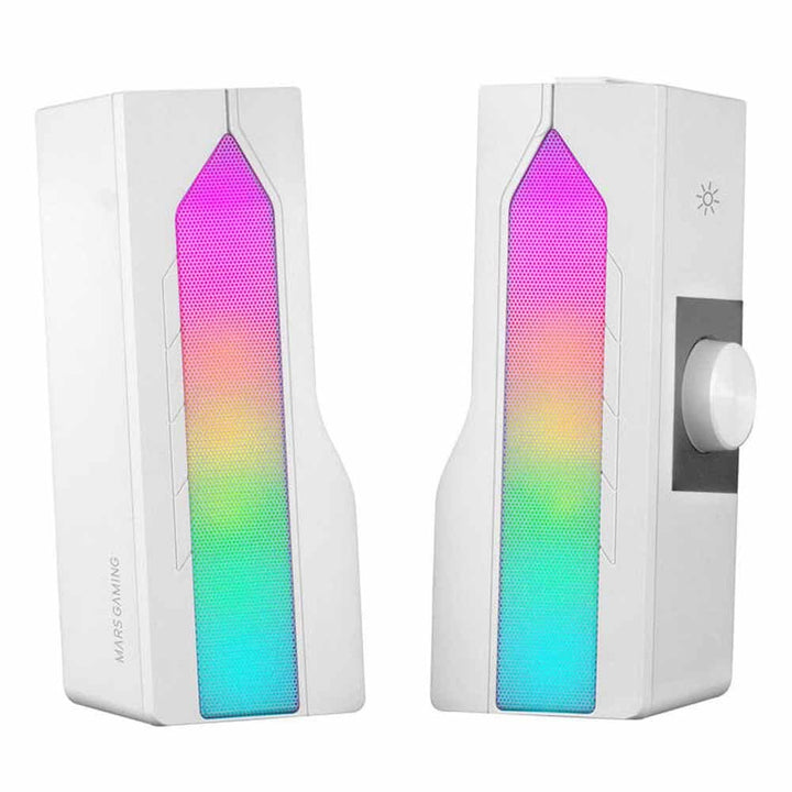 Mars Gaming MSDUOW, Soundbar + Gaming Lautsprecher 2.0, RGB Mesh, Bluetooth 5.0 und Jack, DSP Sound