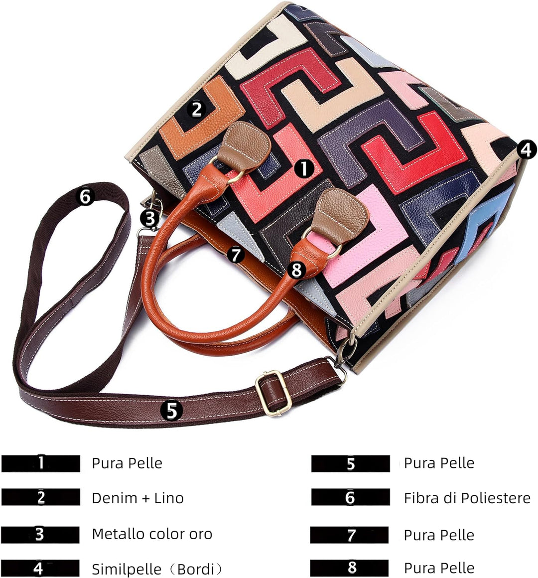 Eysee Handtasche Damen Leder - Umhängetasche Echtleder Handtaschen Henkeltaschen Schultertasche Mehr