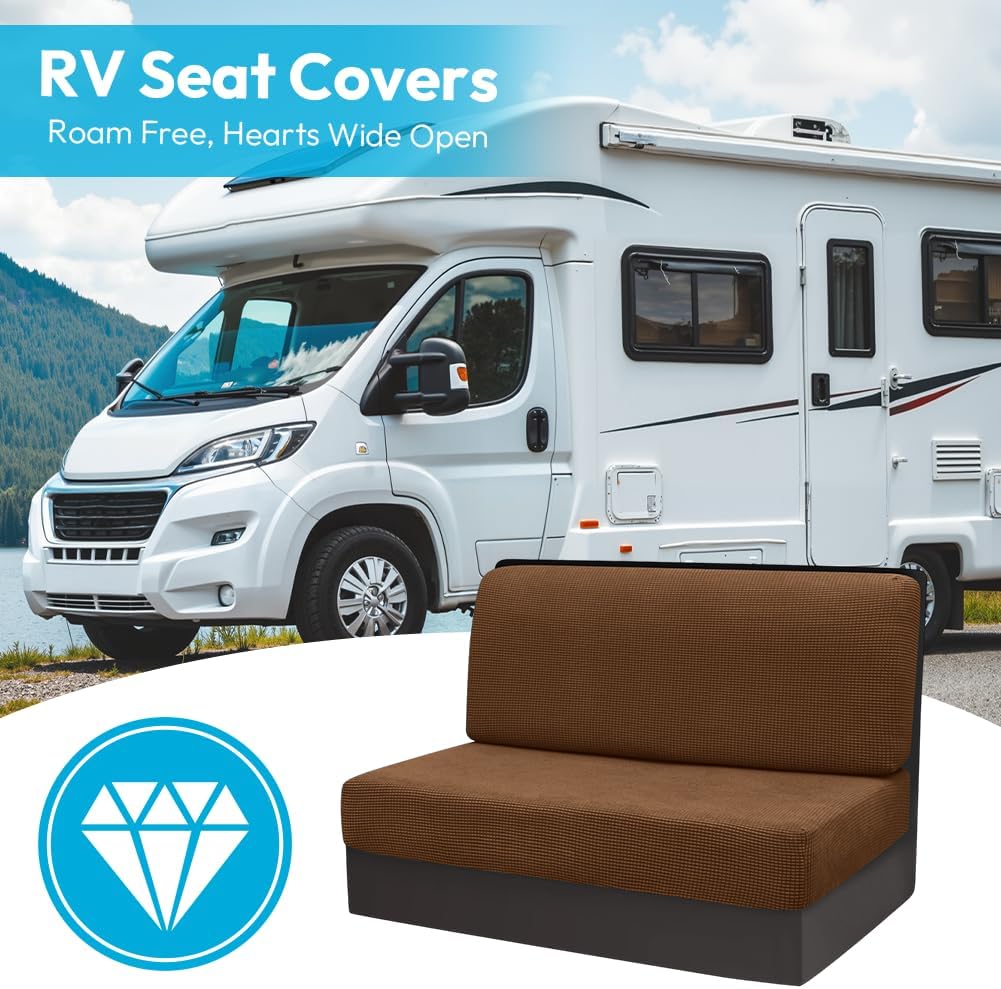 2 Stück Camper Kissenbezüge, 1 Set Spannbezüge Couch, RV-Sitzbezüge, Wohnwagen Polster, Sofa-Sitzkis